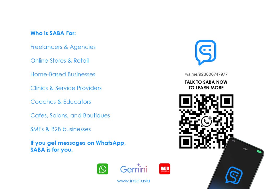 Use something like: "SABA Smart AI WhatsApp Bot for Business, powered by Gemini